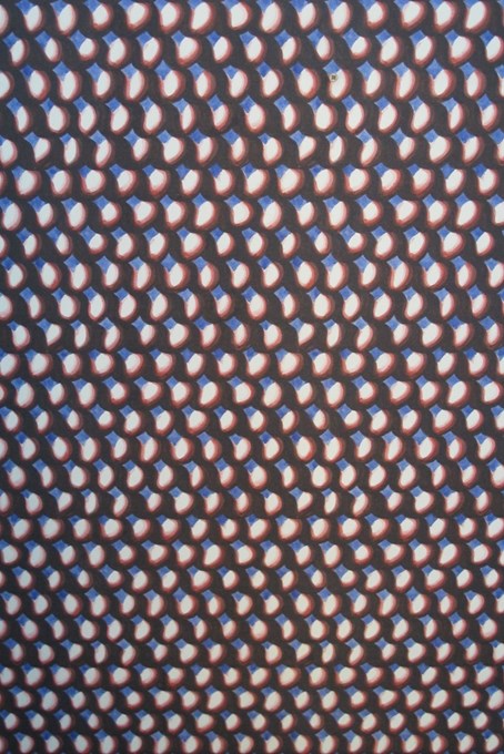 Blauw behangpapier, vinylprint, stroken van 120c m breed © Robin Vermeersch