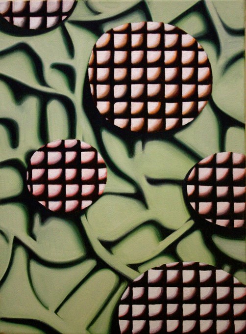 In deeltjes, 2008, olieverf op doek, 30x40 cm. © Robin Vermeersch