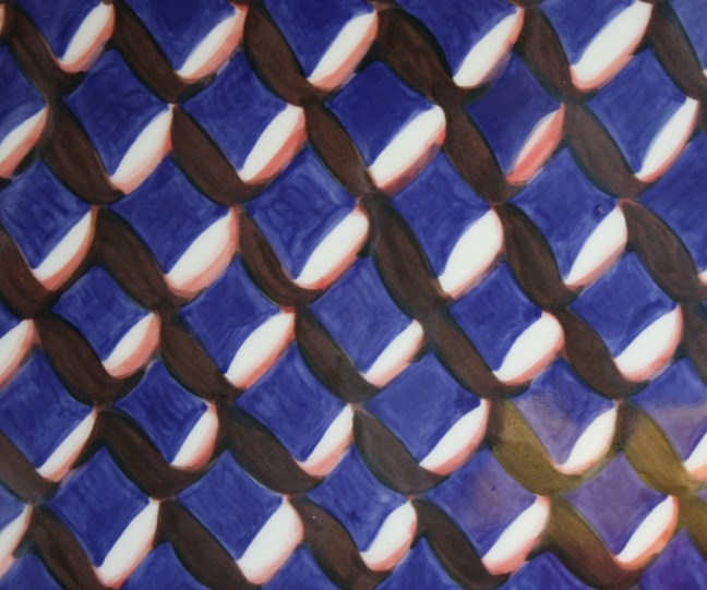Detail Blauwe schaal, 2011, porselein, onderglazuur, 75x75 cm © Robin Vermeersch